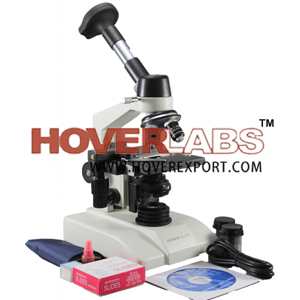 ag亚博集团Hoverlabs数码单眼复合led病理显微镜，40x-1500x放大镜，500万像素相机+ 50个载玻片+盖片