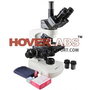ag亚博集团Hoverlabs先进的专业研究三眼显微镜，半平面色差物镜，40x-1500x放大镜，led照明。，反向鼻片+ 50个空白滑片+封面滑片