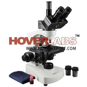 ag亚博集团Hoverlabs先进的专业研究三曲显微镜，半规划Achromat目标，40x-1500x mag。，LED Illum。，逆向鼻梁